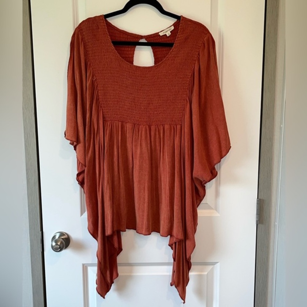 Oli And Hali Shortsleeved Kimono Peasant Top Relaxed Fit Boho Sz. Small